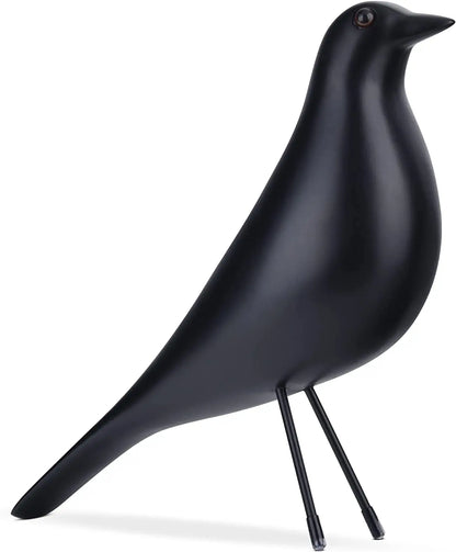 Black Bird Figurine Resin Bird Statue Sculpture Modern Minimalist Bird Decorative Ornaments for Living Room Bedroom Office Decor