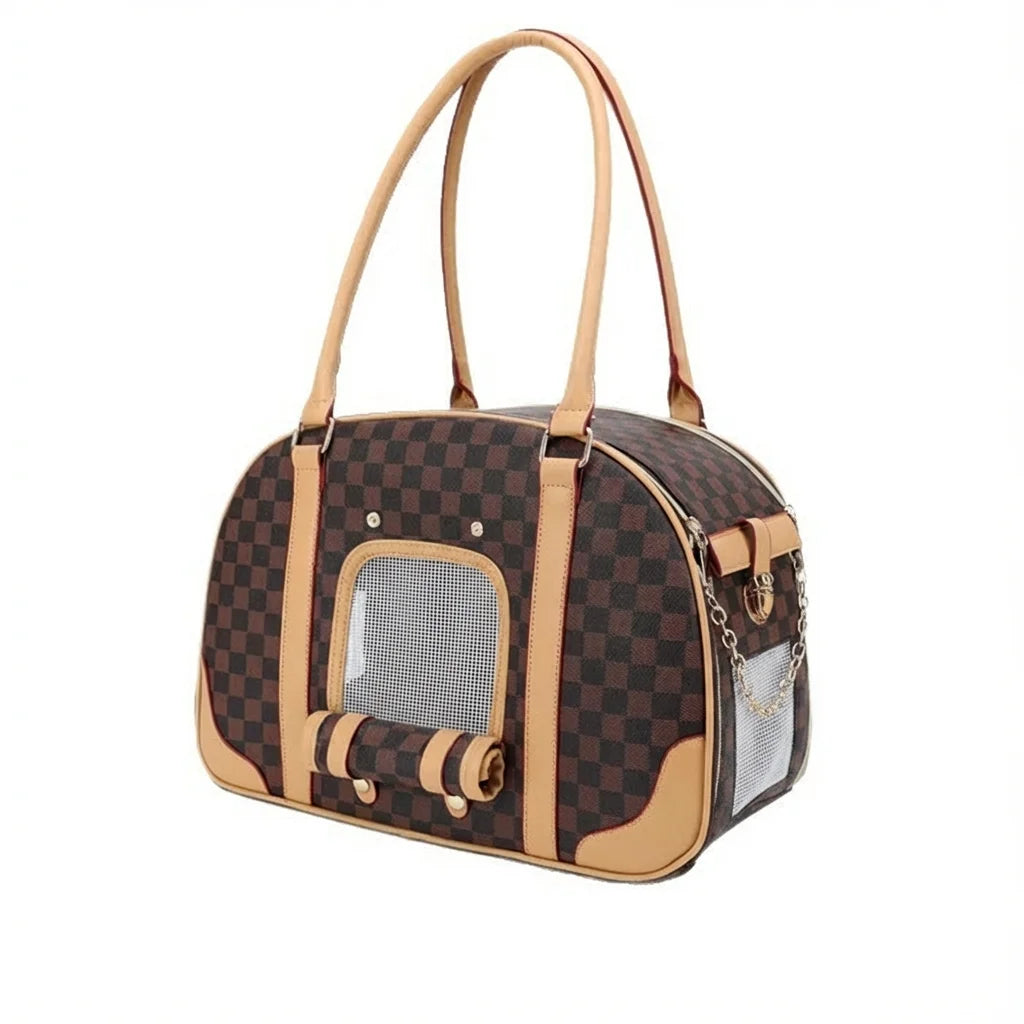 Breathable pet carrier, suitable for cats and dogs, comfortable, portable, crush-resistant, and foldable.
