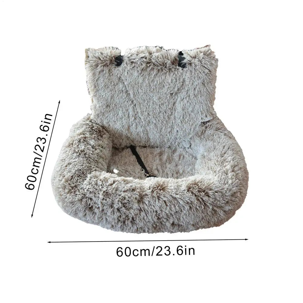 Dog Booster Car Seat Soft Puppy Car Seat Non-slip Dogs Traveling Bed Car Back Seat Kennel Plush Pet Mat Car Interior Accessories