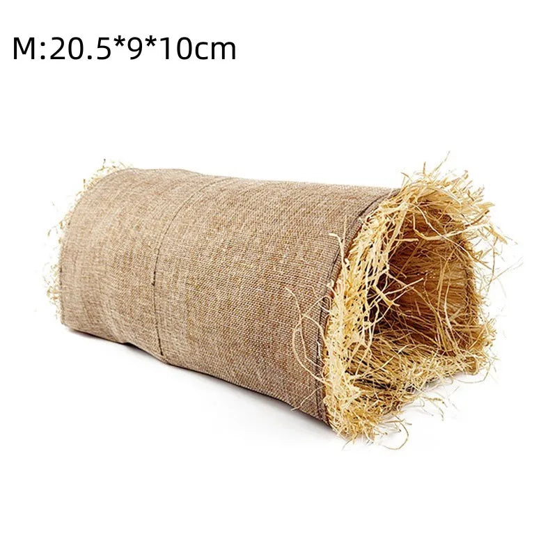 Foldable Woven Rabbit Cages Pets Hamster Guinea Pig Bunny Grass Chew Toy Mat House Bed Nests for Small Animal Rabbit Accessories