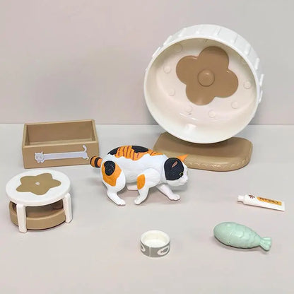 1 Set Micro Landscape Dollhouse Cat Trees Scratcher Set Miniature Cat Ornament Decorative Accessories Toy For Pet Lovers