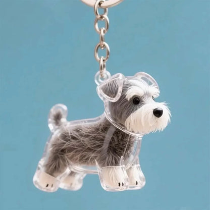 Dog Shape Dog Hair Storage Box Transparent DIY Handmade Pet Hair Keychain Keyring Hair Grooming Puppy Pendants Pet lovers