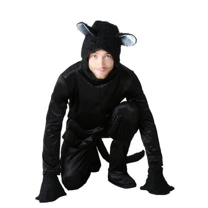 Adult Cosplay Black Cat Costume Animal Onesie Suitable for Halloween Party Dance Jumpsuits Costumes Props Suit Woman Men