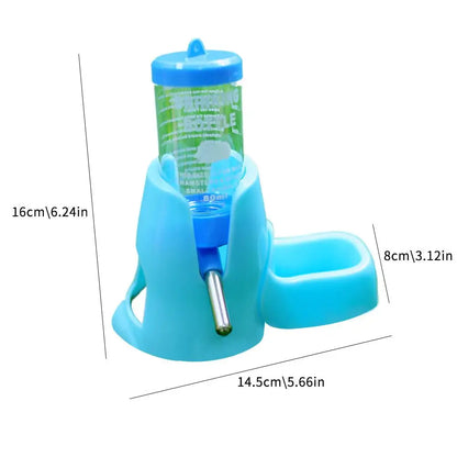 Hamster Water Feeder Small Animal Automatic Dispenser Drinking Water Bottle Bowls Dish with Food Container for Guinea Pig Rat