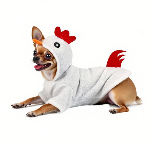 Dog Chicken Costume, Pet Halloween Christmas Cosplay Dress Up Costumes, Pet Hoodie Outfits Coat Clothes for Small Medium Dogs
