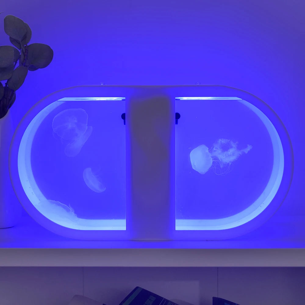 Interesting Small Acrylic Living Room Aquarium Ornamental LED Fish Tank Ornaments Jellyfish Tank Aquarium