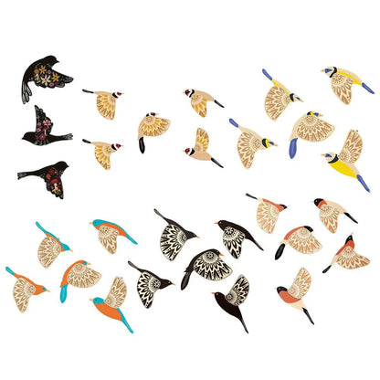 Wooden Bird Wall Art Black Flying Wooden Bird Wall Decor Set Home Decorations Wood Farmhouse and Rustic Folk Art Birds