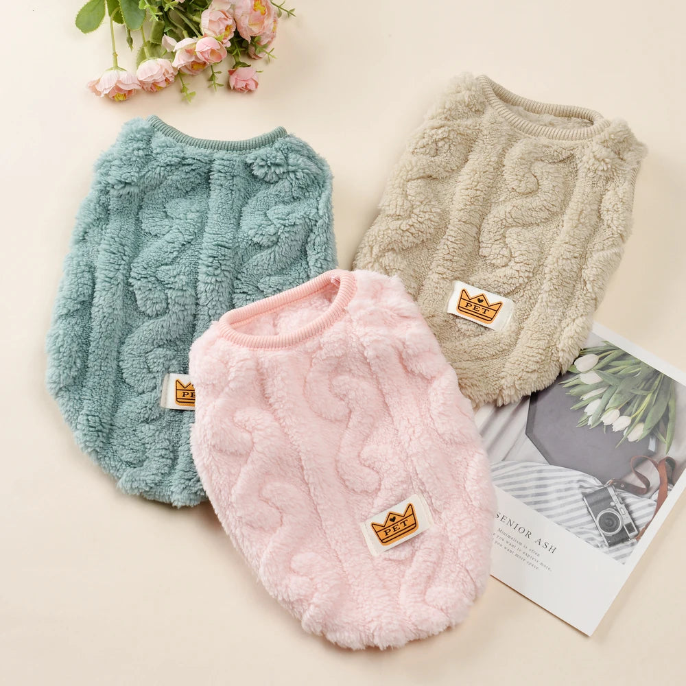 Soft Fleece Pet Cat Clothes Autumn Winter Cats Vest Apparel Puppy Jacket Shirt Kitten Sweater Coat Cute Chihuahua Costume Outfit