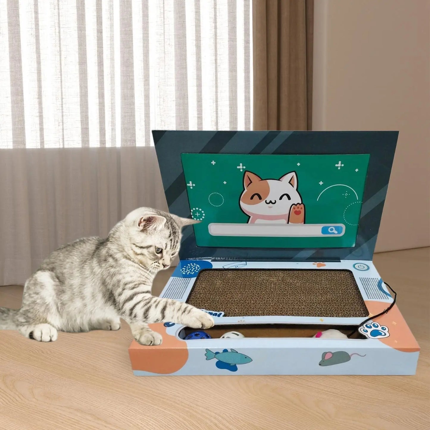 Cat Laptop Scratcher Cardboard Cat Scratcher for Kitten Claw Indoor Cats