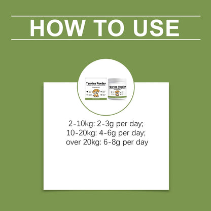 200g Taurine Powder Paw VitaTtaurine Supplement for Dogs Supports for Heart-Vision Daily Welln-ess in Dogs
