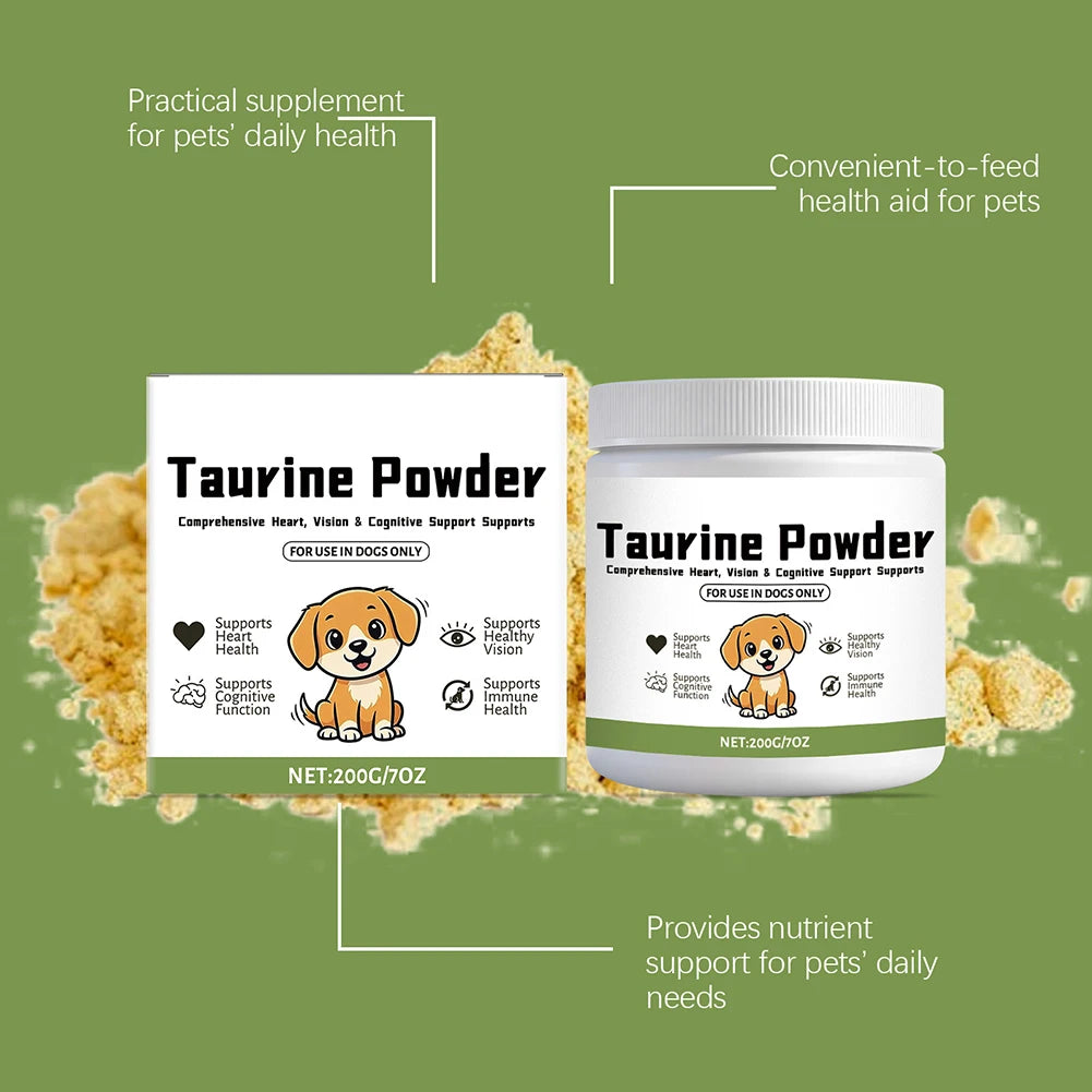 200g Taurine Powder Paw VitaTtaurine Supplement for Dogs Supports for Heart-Vision Daily Welln-ess in Dogs