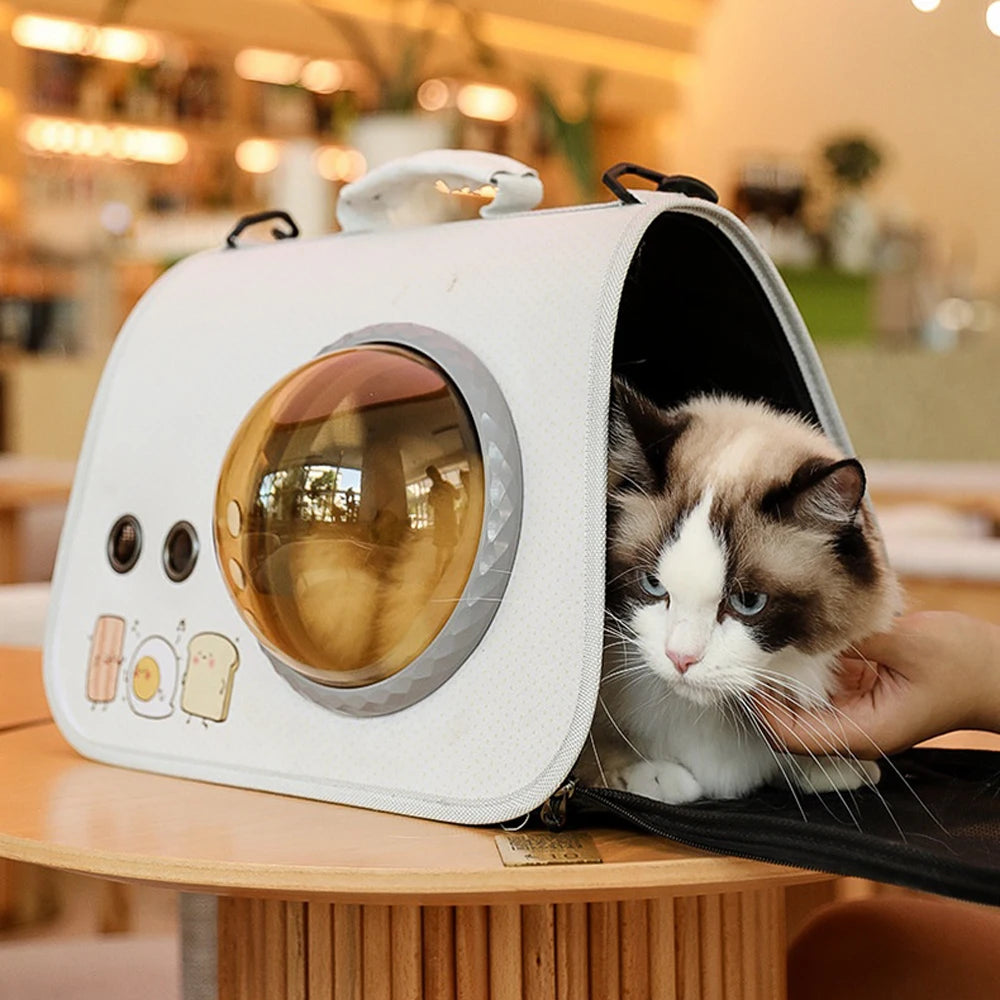 portable Cat Carrier Bag for Cats Pet Carriers Backpacks for Small Dogs Transparent Window Breathable Dog Cat Carrier for Travel