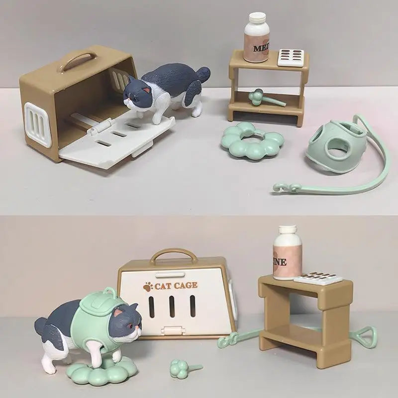1 Set Micro Landscape Dollhouse Cat Trees Scratcher Set Miniature Cat Ornament Decorative Accessories Toy For Pet Lovers