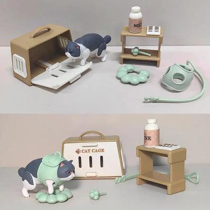 1 Set Micro Landscape Dollhouse Cat Trees Scratcher Set Miniature Cat Ornament Decorative Accessories Toy For Pet Lovers