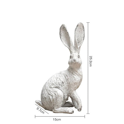 Rabbit Statue Garden Decor Resin Animal Sculpture Figurine Outdoor Decoration for Garden Courtyard