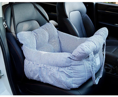 Dog Car Seat with Safety Belt - Non-Slip Pet Car Bed for Small Dogs, Washable Travel Carrier with Secure Straps for Safe Car