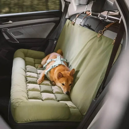 Large Dog Car Seat Bed with Chess Board Design Universal Fit for Most Cars Winter Pet Travel Bed Travel Safety Cushion