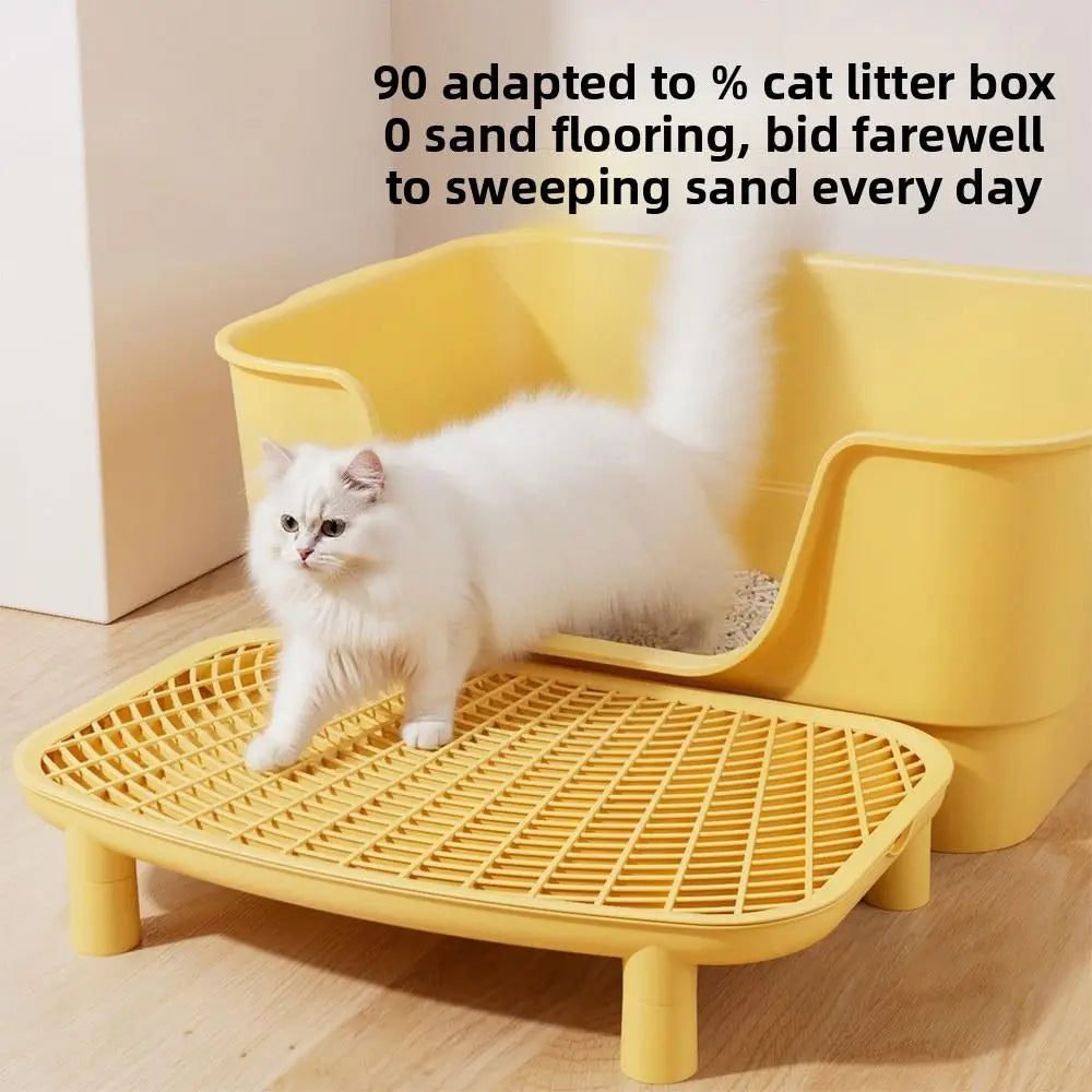 Plastic Pet Cat Litter Mat Anti-carrying Heightened Cat Litter Trapping Mat Multi-color Double-layer Cat Litter Pad Pet Falling