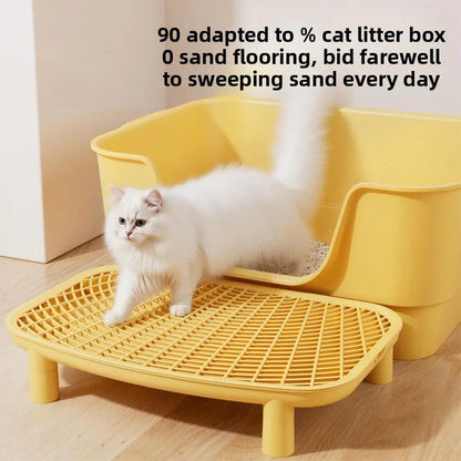 Plastic Pet Cat Litter Mat Anti-carrying Heightened Cat Litter Trapping Mat Multi-color Double-layer Cat Litter Pad Pet Falling