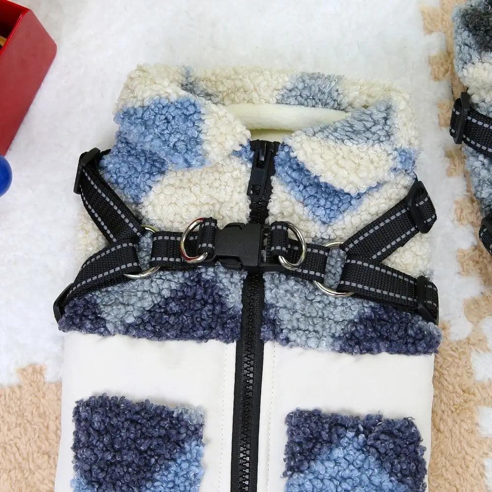 Dog Apparel Warm Dog Jacket Thickened Reflective Vest Dog Vest Built-In Chest Straps Comfortable Puppy Coat Outdoor Use