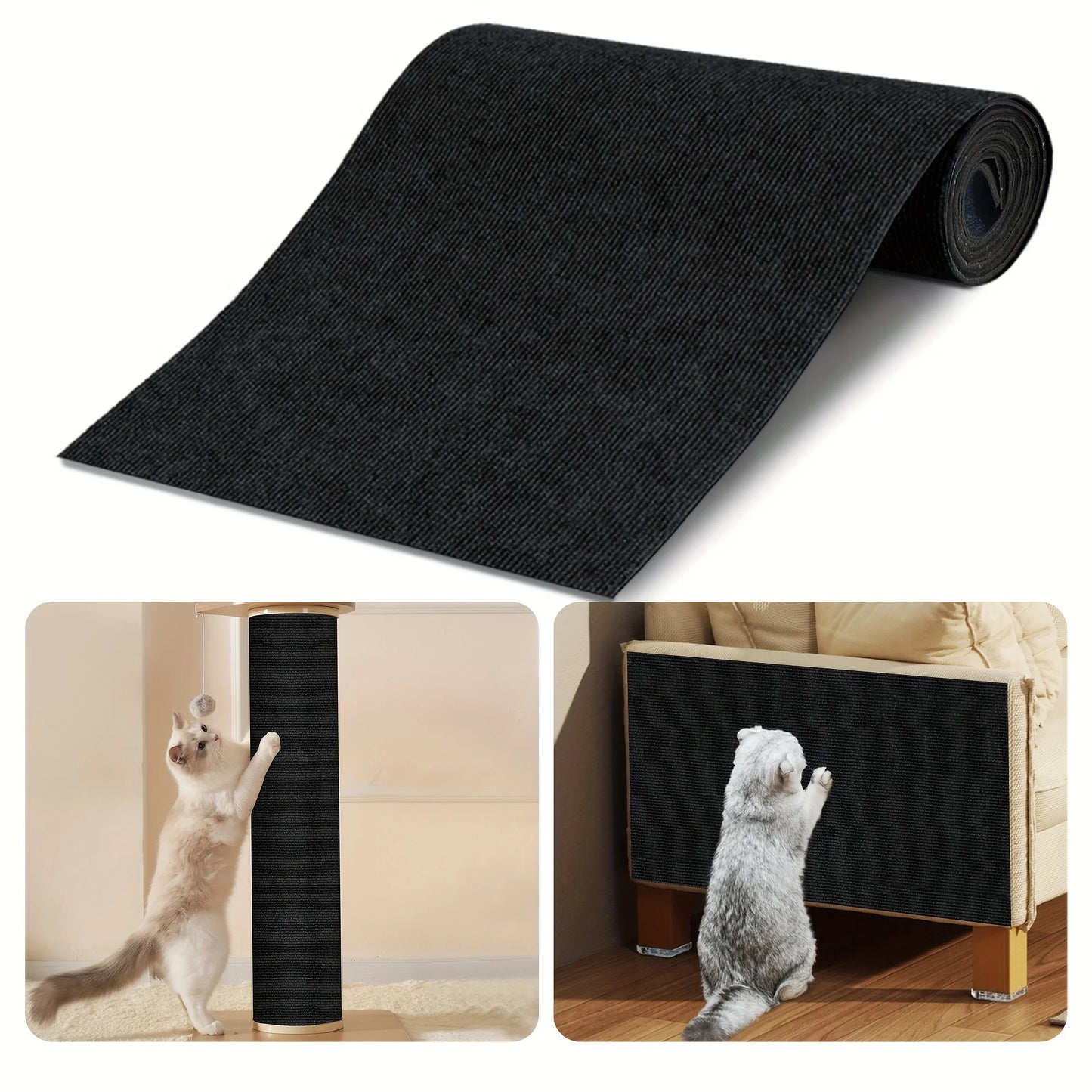 Trimmable Cat Scratching Mat Cat Scratcher Sofa Tape Scratching Post Self-adhesive Carpet Cats Scratch Board Cat Accessories