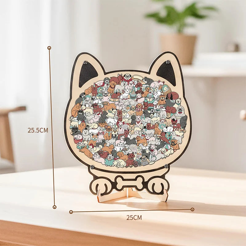 New DIY Dog Puzzle Fun Wooden Educational Toys Dog Animal Decompression Handmade Assembled Toy Gift For Children and Adults