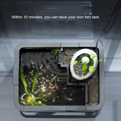 Acrylic Ecological Filter Fish Tank Silent Operation Desktop Mini Fish Tank Self Filtration Water Circulation Ancient Culture