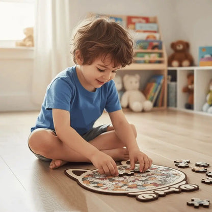 Animal Shape Dog Shaped Puzzle Early Education Thinking Training Puppies Wooden Puzzle Fun And Difficult Jigsaw