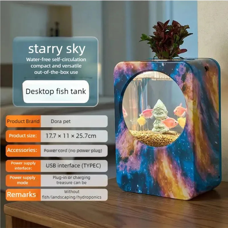 Home fish tank, living room, high-definition integrated turtle tank, no replacement aquarium, small and medium-sized office, des