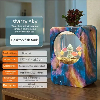 Home fish tank, living room, high-definition integrated turtle tank, no replacement aquarium, small and medium-sized office, des