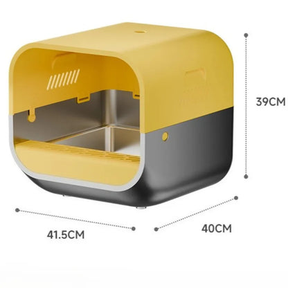 Stainless Steel Litter Box Scratch-resistant and Wear-resistant Cat Litter Tray 63L Large Cats Toilet Sandbox Cat Accessories