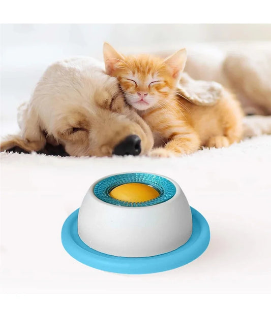 Dental Health Lick Mat for Dogs & Cats, Interactive Slow Feeder Licking Plate with Non-Slip Base, Pet Mental Enrichment Toy