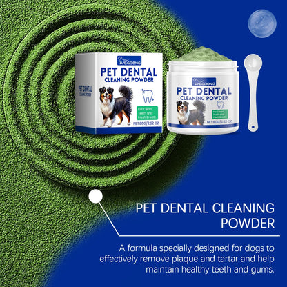 YEGBONG Dog Dental Cleaning Powder with Enzymatic Action Plaque Control Fresh Breath Formula for Teeth Care Sensitive Stomachs
