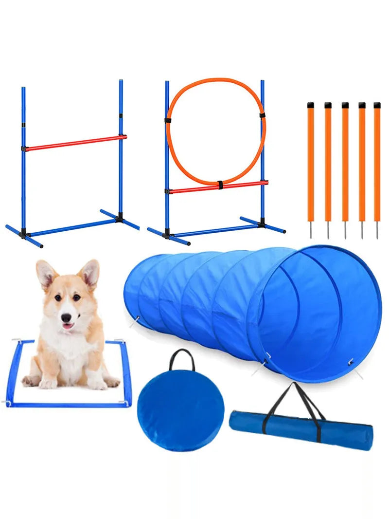 Dog Obstacle Training Cetition Props Jump Pole Barrier Ring Pet Supplies Dog Agili Training Equipment Outdoor Indoor Use