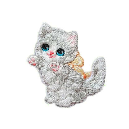 Apparel Self-adhesive Cartoon Cat Embroidered Patch DIY Cute Clothing Patch Clothes Stickers Clothes Appliques Sewing