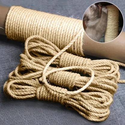 20/50/100M Natural Sisal Rope Cat Scratcher Rope Tree Scratching DIY Toy Paw Claw Furniture Protector Scratching Post