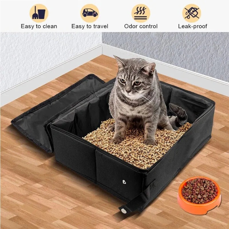 Outdoor Cat Sandboxes Portable Self-Cleaning Cat Litter Box For Travel Covered Pet Toilet Waterproof Bathroom For Pet Foldable