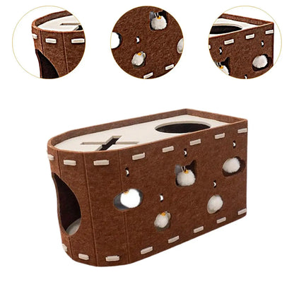 Cat House Scratch Condo Scratching Pad Furniture Protector Scratch Resistant Practical Sturdy for Multiple Cats Scratcher Bed