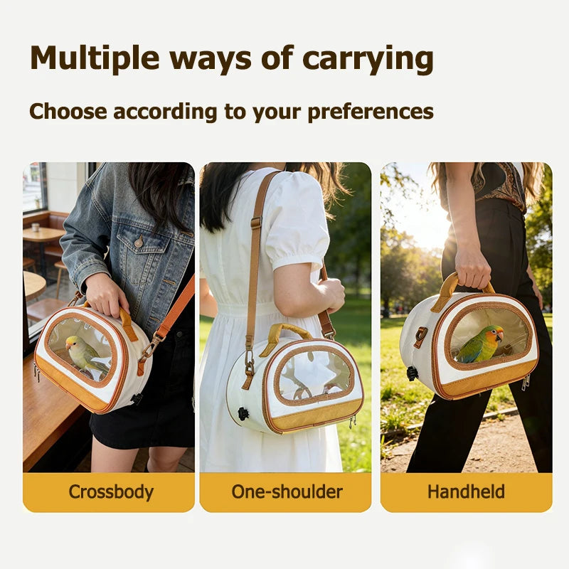 NEW Portable Bird Carrier Bag Breathable Design Handheld & Crossbody Small Pet Bag Suitable for Parrot Hamster Hedgehog Chipmunk