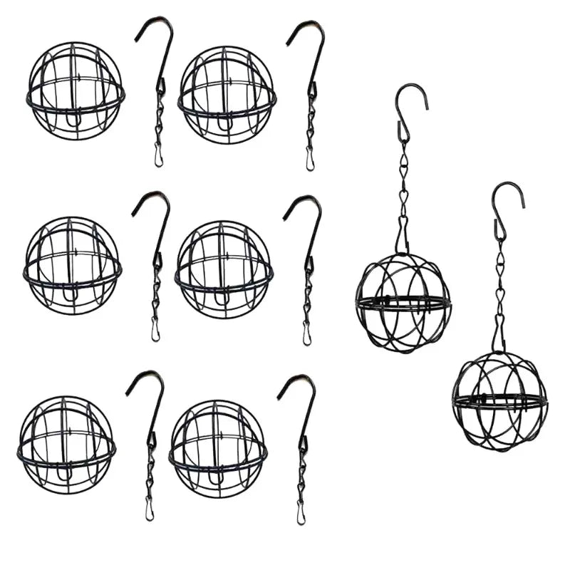 VELIF-Wild Bird Feeding For Year-Round- 8 Metal Hook Bird Feeders-Hanging Bird Feeder-Fat Ball Design