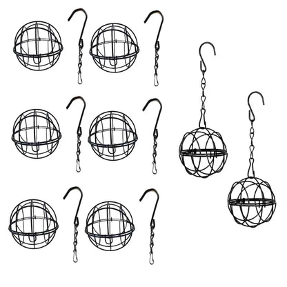 VELIF-Wild Bird Feeding For Year-Round- 8 Metal Hook Bird Feeders-Hanging Bird Feeder-Fat Ball Design