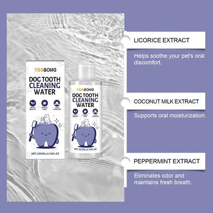 Drinkable Pet Water Additive Dental Care for Dogs Cats Natural Oral Hygiene Freshens Breath Removes Plaque Control Safe Gentle