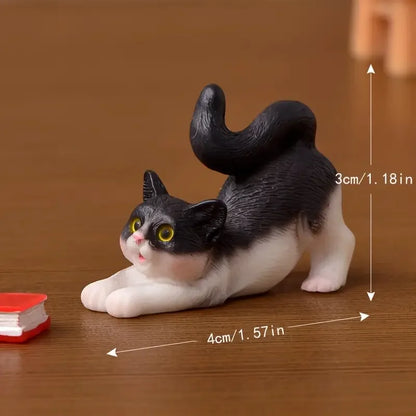 Charming Cat Figurines for Car Home Office Decor Resin Miniature Landscape Accessories DIY Fairy Gardens Succulent Displays Gift
