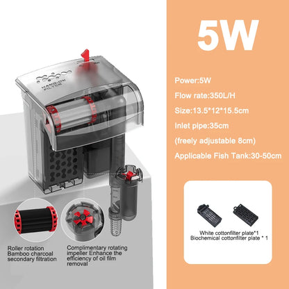 Aquarium Fish Tank Filter 3 in 1 Water Purification Circulation Pump Small Pump Silent Aeration Fish Tank Cleaning Tools