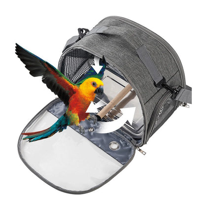 Small Bird Travel Carrier Portable Parrot Parakeet with Standing Side Access Window Foldable Outdoor Carry Bird Carrier Bag