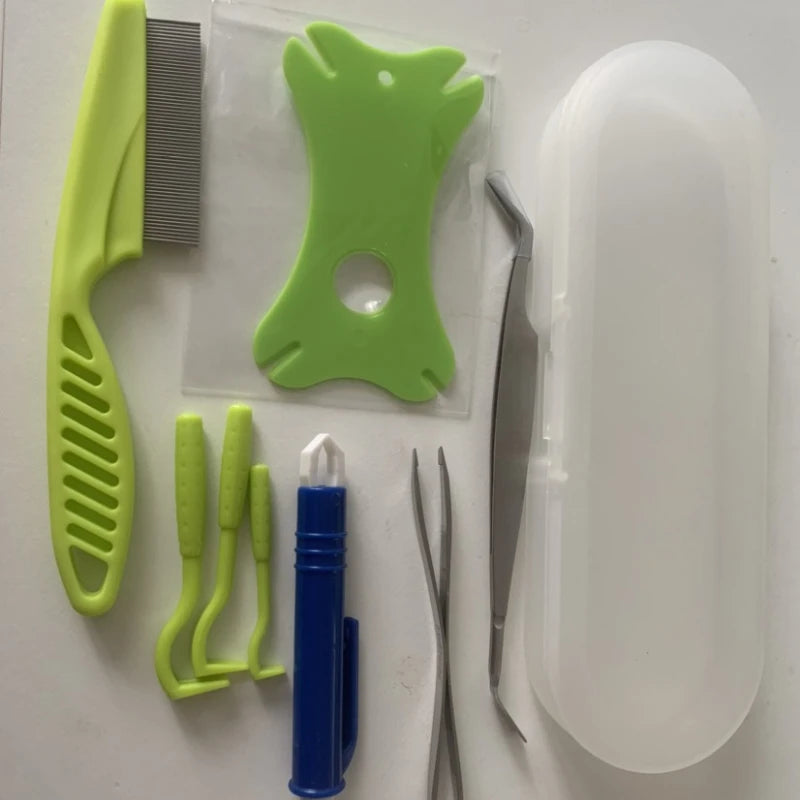 Tick Removal Tool Kit for Dogs Fleas Parasites Cleaning Tweezers Pet Grooming Accessories Hygiene Care fly trap garden moth