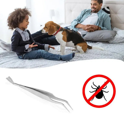 Professional Tick Removal Tool Stainless Steel Tick Tweezers For Cat Dog Quick Effectively To Remove Fleas Louses Ticks For Pets