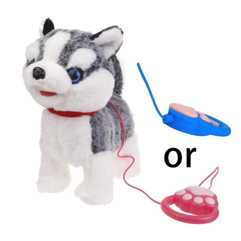 Electric Singing Dog Toy Walking Animal with Leash Rope Talking Puppy Toy Lovely Music Animal Toy Toddler Crawling Toy