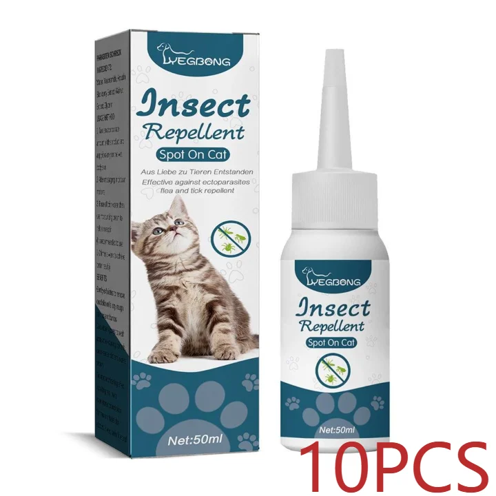 1/3/5/10PCS Pet Flea Killer Drops Anti Fleas Cats Ticks Lice Mite Removal Relieve Itching Dogs Ringworm Treatment Pet Insect Rem
