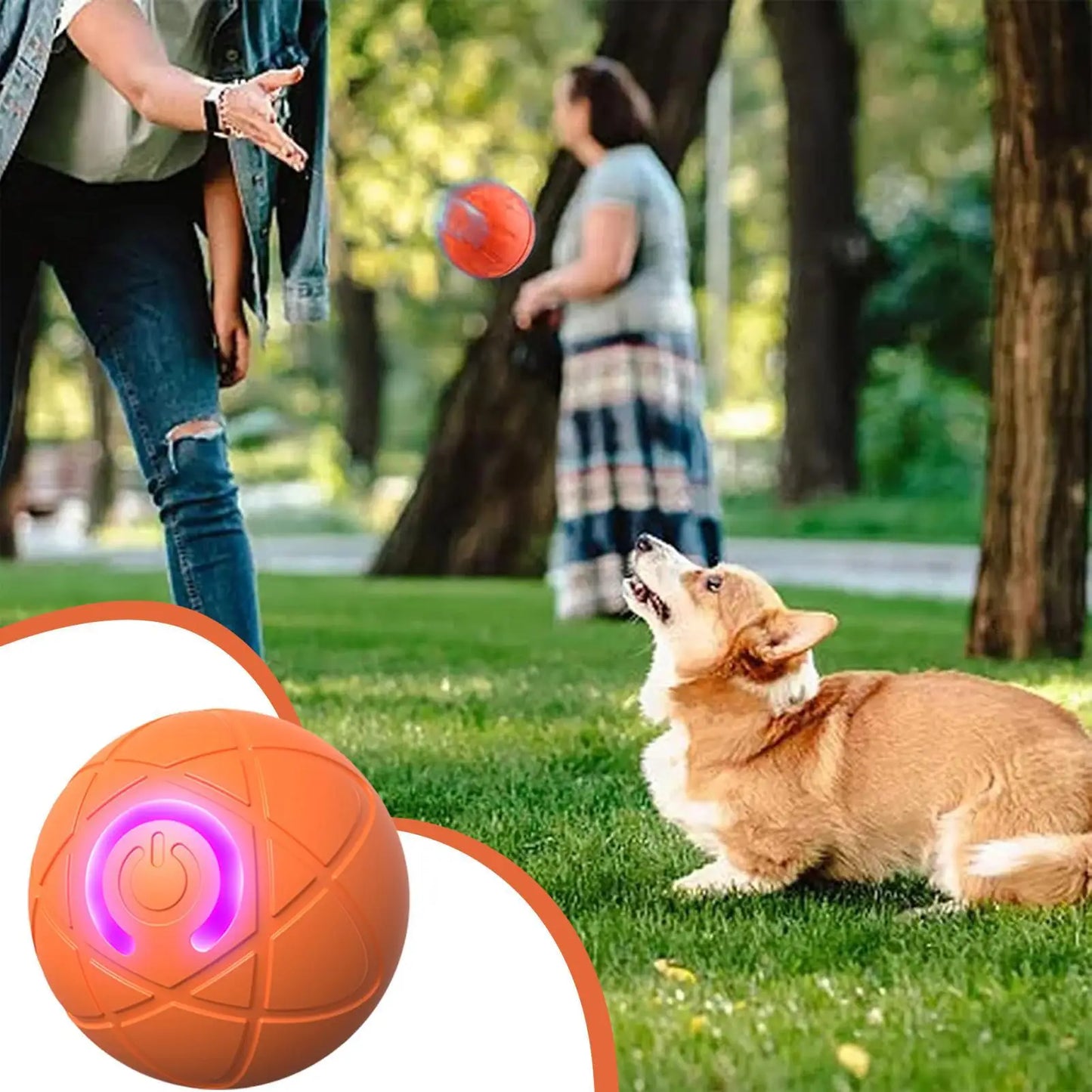 Electric Rolling Ball Dog Toy USB Interactive Dog Ball Toy Smart Interactive Pet Toy Ball with LED Light USB Charging Rolling